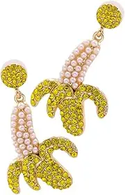 [COLLBATH] Minimalist Banana Earrings Rhinestone Studs Women's Ear Jewelry Fashion Earring
