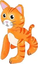 HENBRANDT Inflatable Ginger Cat Blow Up Animal Inflatable Toy Cat Party Decorations Fancy Dress Accessory Pool Party Photo Booth Props