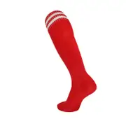 Red Knee High Football Socks - Mens Womens Breathable Sports Socks for Soccer & Running