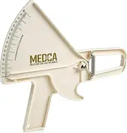 Pro Body Skin Caliper - Handheld BMI Measuring Tool - Accurate Skinfold Caliper Measures Fat for Men and Women, for Monitoring Fitness and Weight Loss Goals, Instructions and Body Fat Chart, White