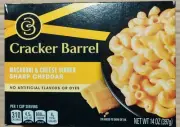 Cracker Barrel Macaroni and Cheese Dinner Sharp Cheddar 14oz box , Pack of 6