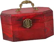Cabilock Vintage Wood Storage Box Small Wooden Trinket Box for Jewelry Tea Makeup Handheld Portable Storage Case Retro Desktop Case