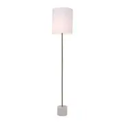 Atlas Standing Floor Lamp Marble Base Antique Brass Body - White