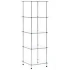 5-Tier Glass Bookshelf Display Storage Steel Frame Rack Stand Shelf Cabinet