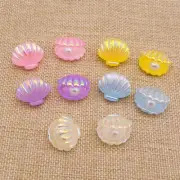 10 pcs Mixed Resin Fan Shells Embellishments DIY Phone Case Decorations 19x23 mm