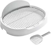 STARTIST Pet Dog Toilet Trainer Corner Puppy Training Potty Tray,Cleaning Tool,Indoor Outdoor,Pet Litter Pan Litter Box for Small Dogs, White, 15mm