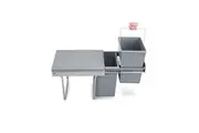 40L Twin Pull Out Rubbish Bin Graphite - Graphite