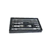 SP Tools 9Pcs Multi Drive Wobble Extension Bar Set - 1/4" 3/8" & 1/2" Drive