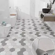Thickened Bathroom Floor Stickers, Self-Adhesive Waterproof Kitchen Bathroom Floor Renovation Remodeling Carpet Stickers(Q,60cmx5m)