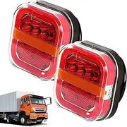 Tktouci LED Tail Lights for Trucks,Trailer Brake Lights Running Light - License Plate Taillight LED Taillights, Square Trailer Tail Light for Trailer Truck Van Bus, Trailer Accessories