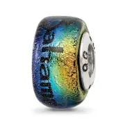 Silver Reflections Bahama Orange Dichroic Glass Bead QRS3115