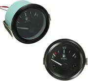 2"/52mm 12V Round Car Fuel Level Gauge Meter LED Fuel Sensor E-1/2-F Pointer Kit