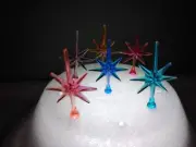 6pk Small Aurora Snowflake Stars For Ceramic Christmas Tree. Toppers