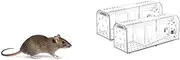 Humane No Kill Live Catch and Release Mouse Traps Indoor for Home, Reusable - 2 Pack