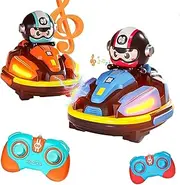 B-Qtech Remote Control Bumper Cars Toys for Kids, 2 Pack Battle Car Toy Switchable Speeds with Spray & Music & Lights, Speed Bumper Cars Games Christmas Birthday Gifts