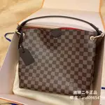 LV GRACEFUL 手袋手提包 棕色棋盤格托特包 小號腋下包 M44045 M44044 路易威登購物袋