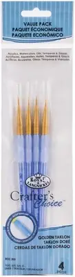 Crafter's Choice Gold Taklon Detail Brush Set 4/PkgRCC203