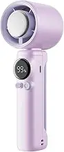 Amuwind Portable Hand Held Turbo High Speed Personal Fan,100 Gear Speed Wind,10600RPM 8m/s max Digital Power & Speed Display,4000mAh,USB Rechargeable Fan purple