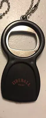 Fireball Whisky Keychain Bottle & Can Opener Black NEW