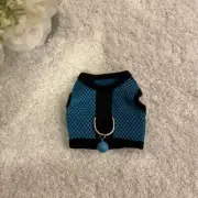 Pet harness w/Bell Dog Cat Rabbit Guinea Pig SMALL Velco Blue