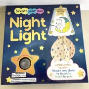 Create Your Own Nightlight Wood Stand Shade Includes Bedtime Story Book