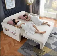 在飛比找樂天市場購物網優惠-可折疊沙發床兩用客廳小戶型乳膠智慧儲物多功能坐臥北歐雙人布藝
