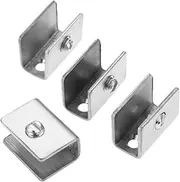 4 Pcs Glass Shelf Bracket W/Screws Glass Doors Clips Adjustable Stainless Steel Cabinet Clamp Glass Holder for 8-10mm Thickness Hand Tool Accessories