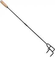 Fire Poker, Portable Fireplace Poker Tool, 33 Inch Fire Poker with Wooden Handle for Fire Pit, Long Portable Campfire Poker, Outdoor Fire Pit Poker