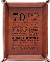INNObeta 70th Birthday Gifts for Men, Him, Valet Tray for Male, Bedside Tray with Keychain - 70 Years, It's Only 840 Months