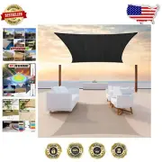 Heavy Duty Black Shade Sail 20' x 21' - Commercial Standard with 3