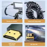 8K HDTV Coiled Cable HDTV to HDTV Cable HDTV 2.1 Gold Plated A to C Male to Male