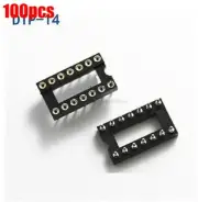 100Pcs Solder Type Sip Gold Plated 14Pin Dip Machined Round Sockets Adaptor N sz