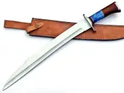 21-Inch Handmade Machete Sword Knife: Chrome Vanadium Stainless Steel, Scabbard