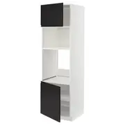 METOD hi cb f oven/micro w 2 drs/shelves, white/Upplöv matt anthracite, 60x60x200 cm