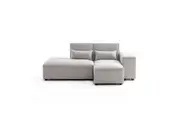 Foret 3 Seater Sofa Modular Corner Lounge Couch Fabric Left Chaise Ottoman Beige