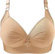 [Generic] Sports Bras for Large Busted Women Women Sexy Lace Back Button Shaping Cup Adjustable Shoulder Strap Large Size Bra Back Less Bra