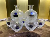 在飛比找Yahoo!奇摩拍賣優惠-水晶玻璃冰裂紋理酒具套組全新品