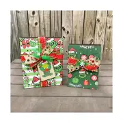 AGD Christmas Decor - Whimsy Red Green Faux Gift Present Box Signs 2pc
