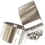 DTRNYCZ 4cm High SM Lockable Metal Handcuffs, 1 Pair Approx. 900G Heavy Bondage Handcuffs/Wrist Restraints Flirting Game Handcuffs Sex Toy for Couples(FemaleOval)