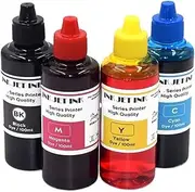 100ML*4 Color Dye Ink Refill, Compatible with Epson XP-3100 3105 4100 4101 2100 2101 4105 WF2810 2830 2831 2850 WF-2860 Printer