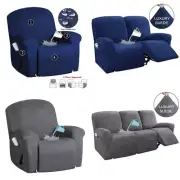 Faux Suede Recliner All-inclusive Lazy Chair Lounge Slipcover Armchair Cover