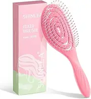 SHINLEA Hair Brush without Pulling, Scalp Massage Brush, Detangler Brush for Women, Men & Children, Detangling Brush Also for Curls and Long Hair (Pink)