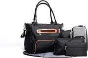 SoHo Grand Central Station Diaper Bag 7Pc, Black