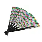 Fans with Lights Foldable Handheld Rave Fan Rainbow Folding Fan Decoration