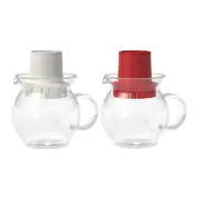 Hario 300ml Teabag Teapot for Decaf and Regular Coffee Red White 2 Pack