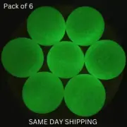 Ping Pong Table Tennis Balls 40mm Glow In The Dark Green Color - Pack of 6