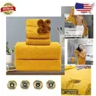 Soft Quick-Dry 8-Piece Microfiber Towel Set in Geometric Yellow - Spa Comfort