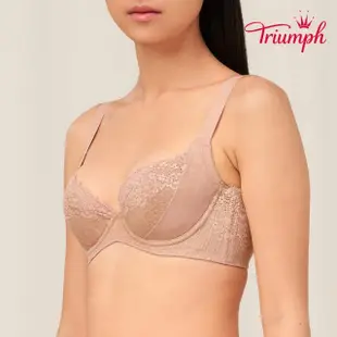 【Triumph 黛安芬】曲線美体衣 纖體蕾絲系列 逆齡Bra D-E罩杯內衣(隱藏膚)