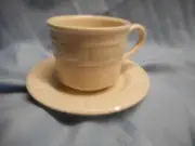 LONGABERGER Pottery WOVEN TRADITIONS IVORY COFFEE CUP SAUCER US