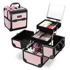 Byootique Makeup Train Case Cosmetic Organizer w/ Mirror Artist Blush